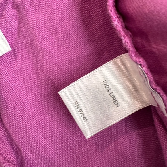 J. Jill Pink Wide-Leg 100% Linen Cropped Women's Pants - Picture 6 of 6